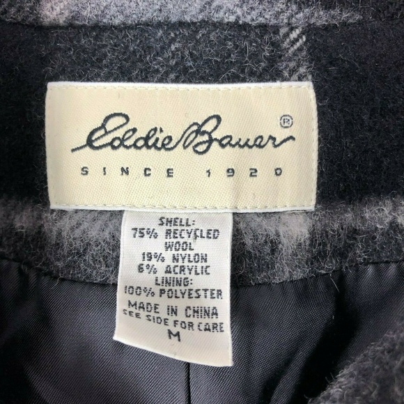 Eddie Bauer Plaid Wool Pea Coat Jacket - Picture 3 of 6